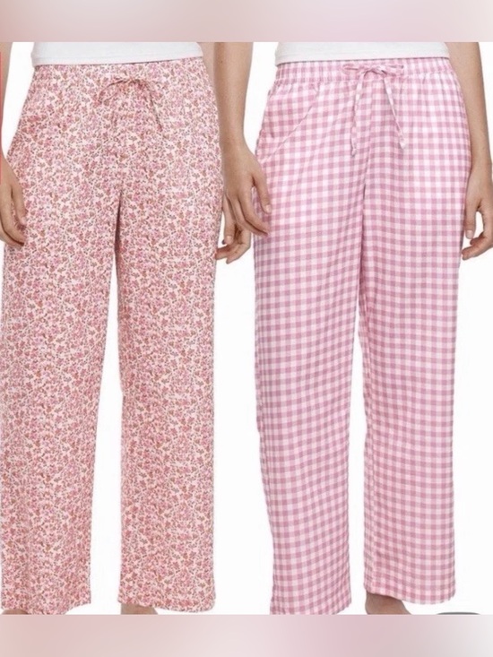 GAP Other - GAP 2 Pack 100% Cotton Pink Floral & Gingham Pajama Pants Lounge